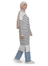 White Short - Striped Dress - Khotwh